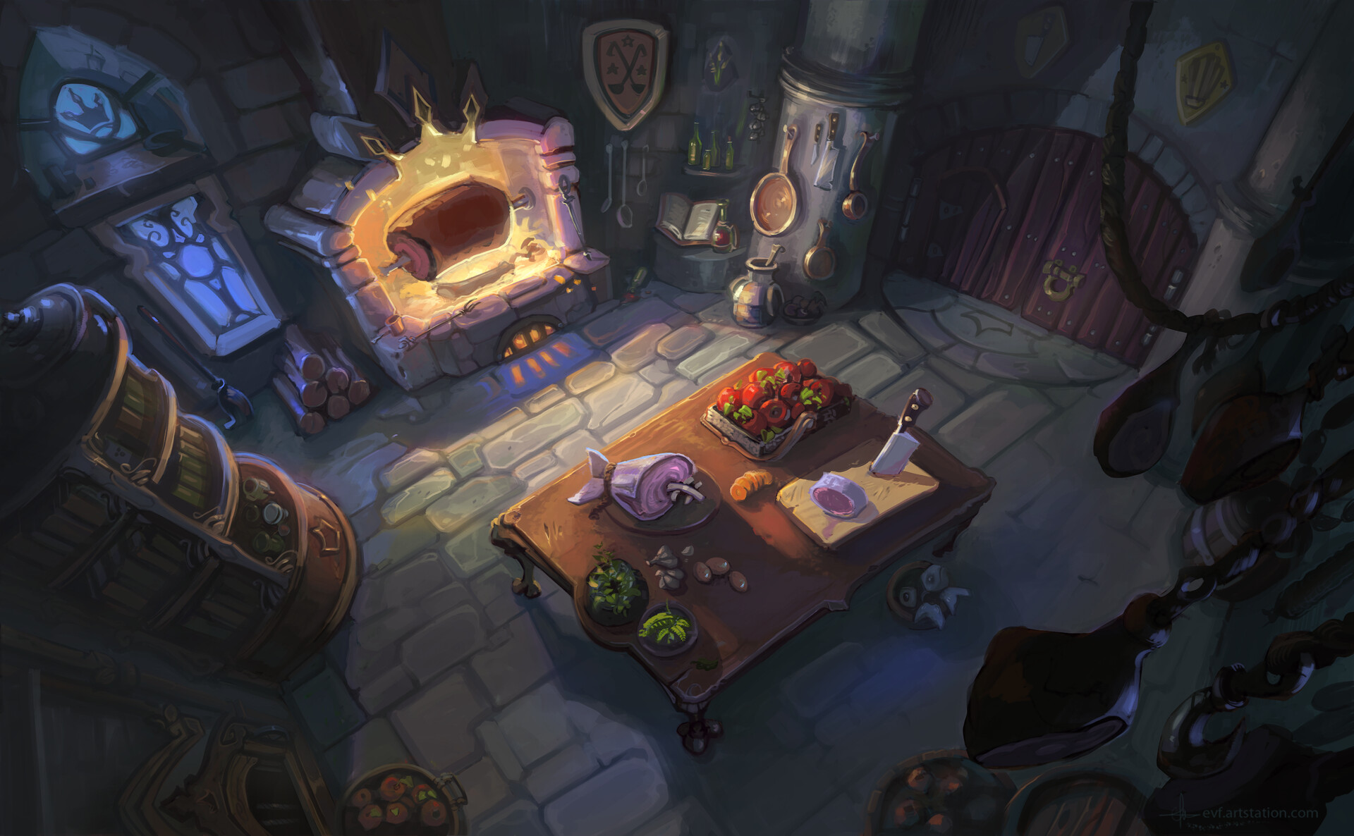 ArtStation Castle kitchen