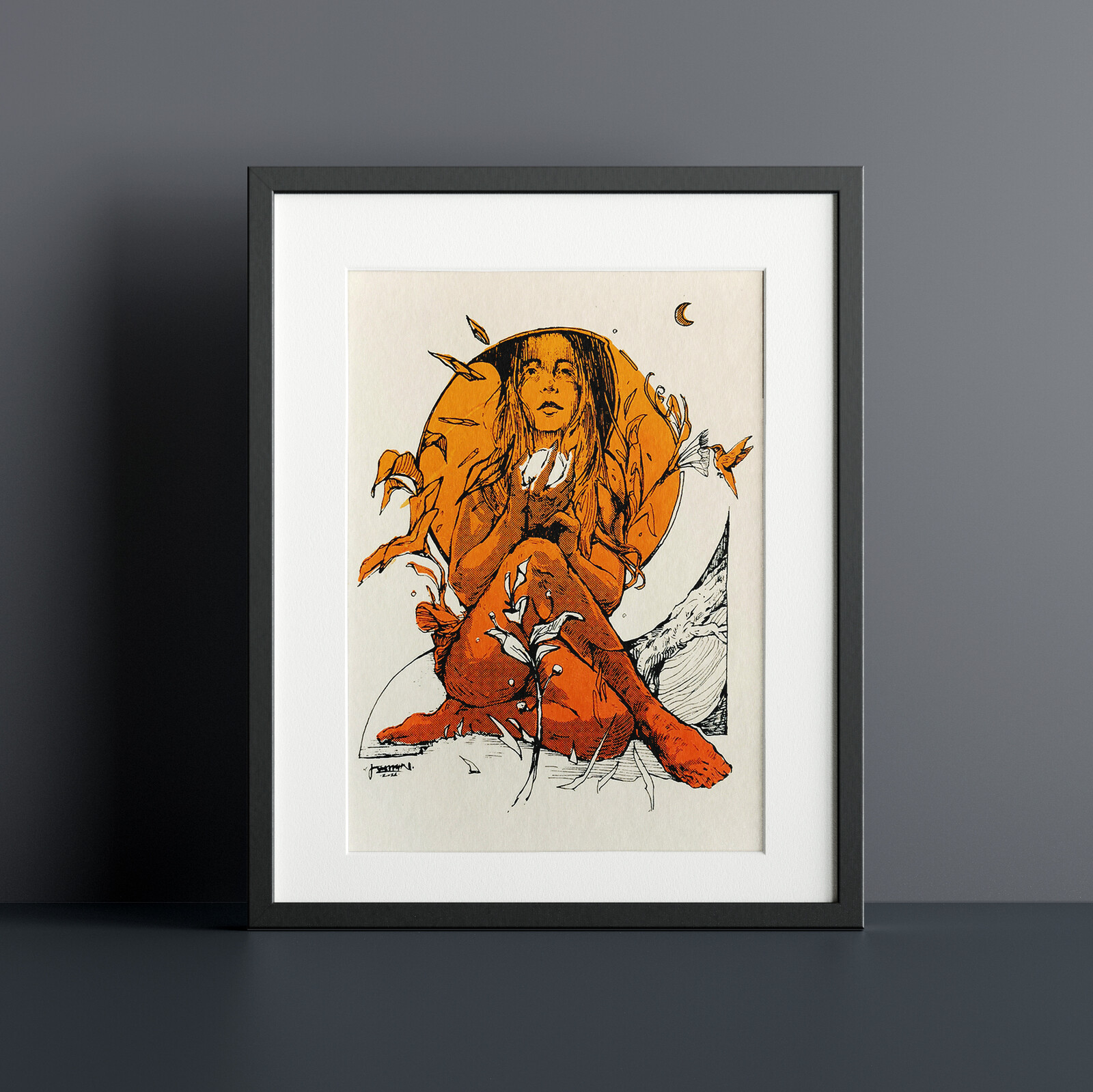 Framed screenprint / Limited edition
Size 15 x 22 cm