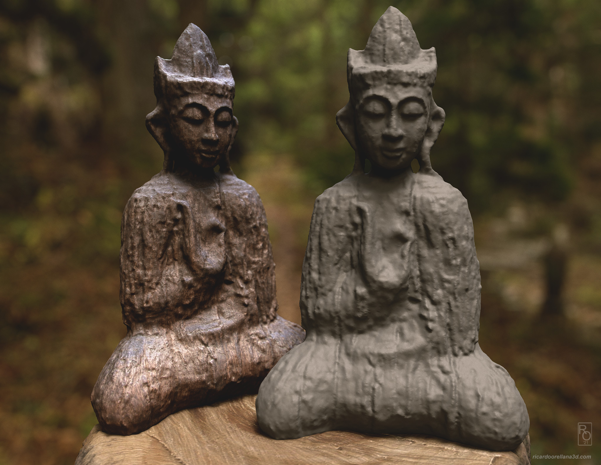 Buddha Beauty and Clay Render