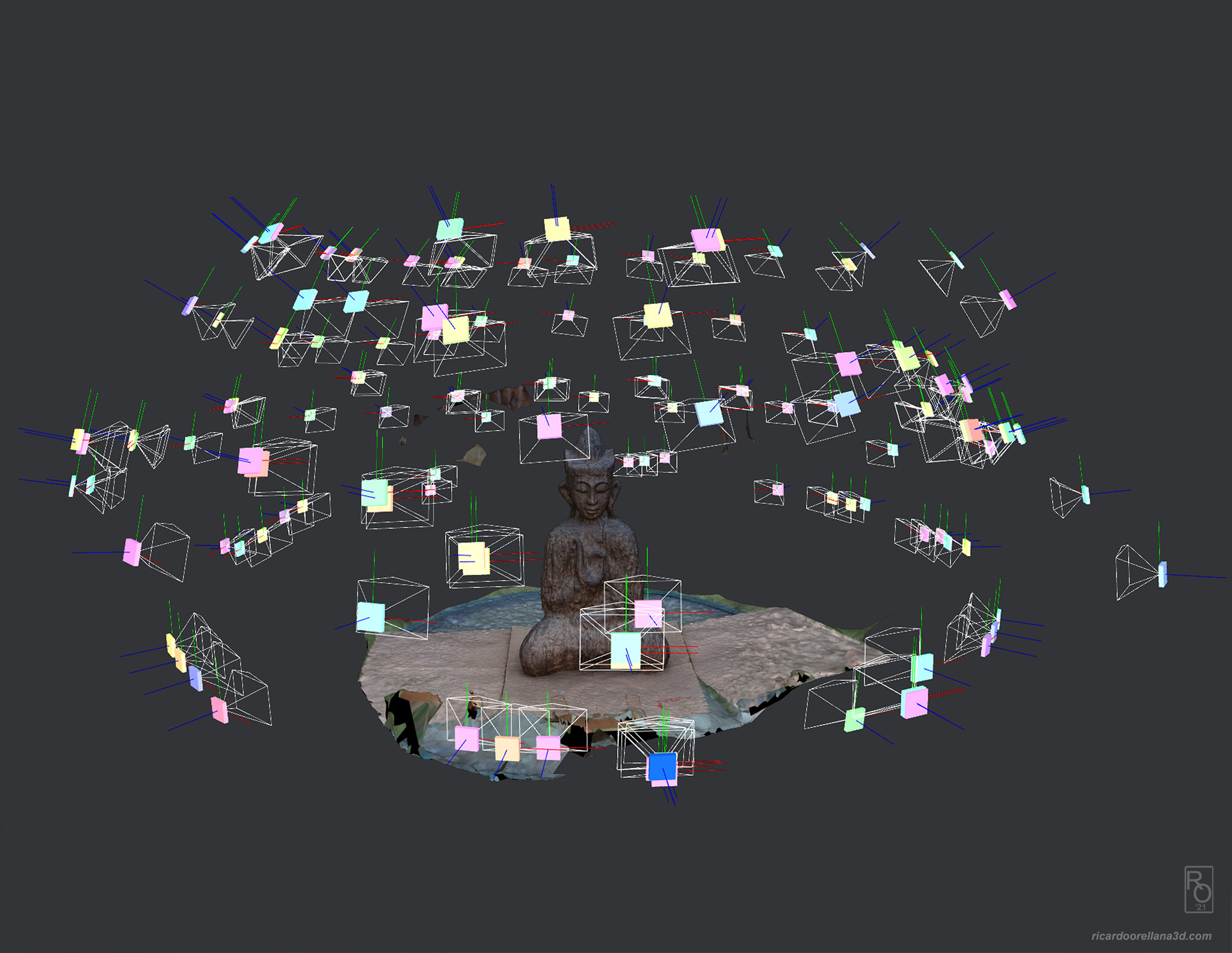 Screenshot from Meshroom showing the number of cameras used