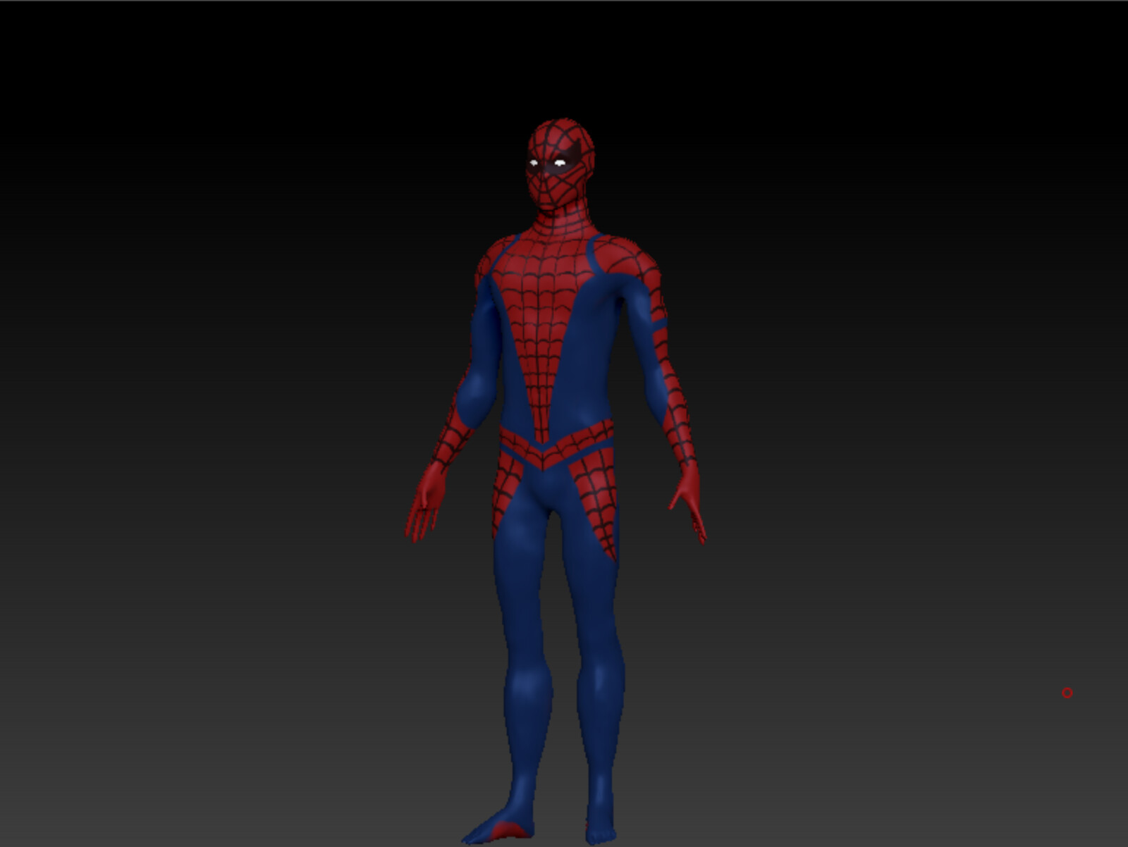 Alpha poly-painted sculpt, three-quarter view 