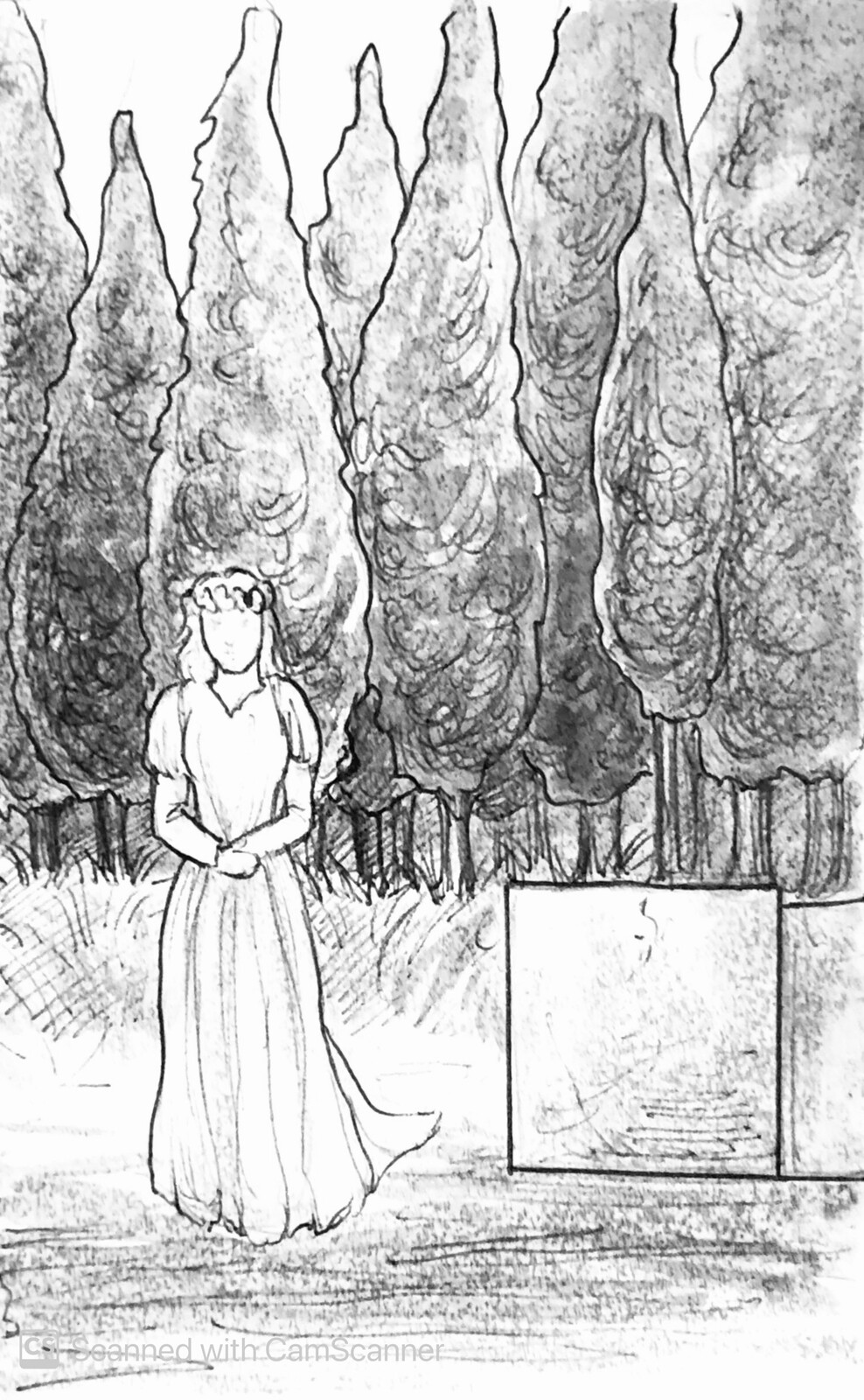 Final illustration in the novel, showing my character Malka Spitzer waiting for Joel
