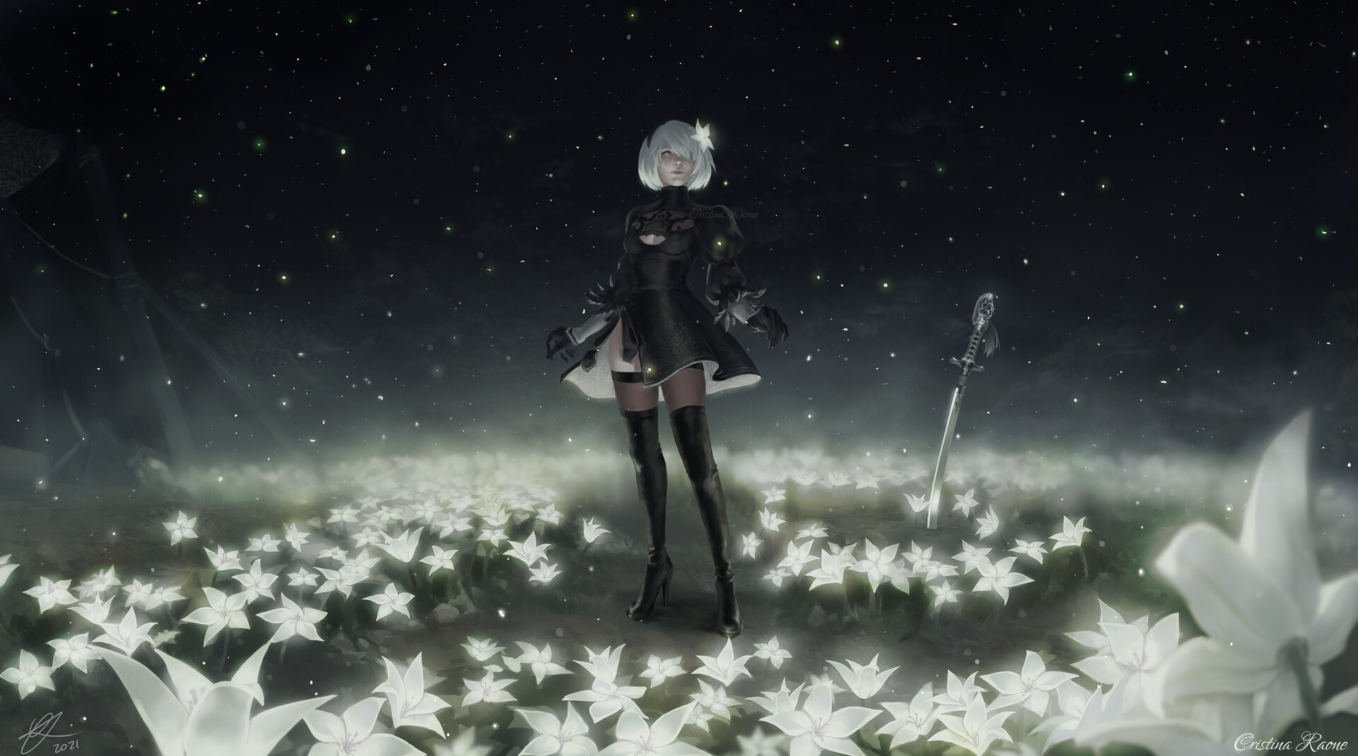 ArtStation Lunar Tears 2B Fanart NieRAutomata