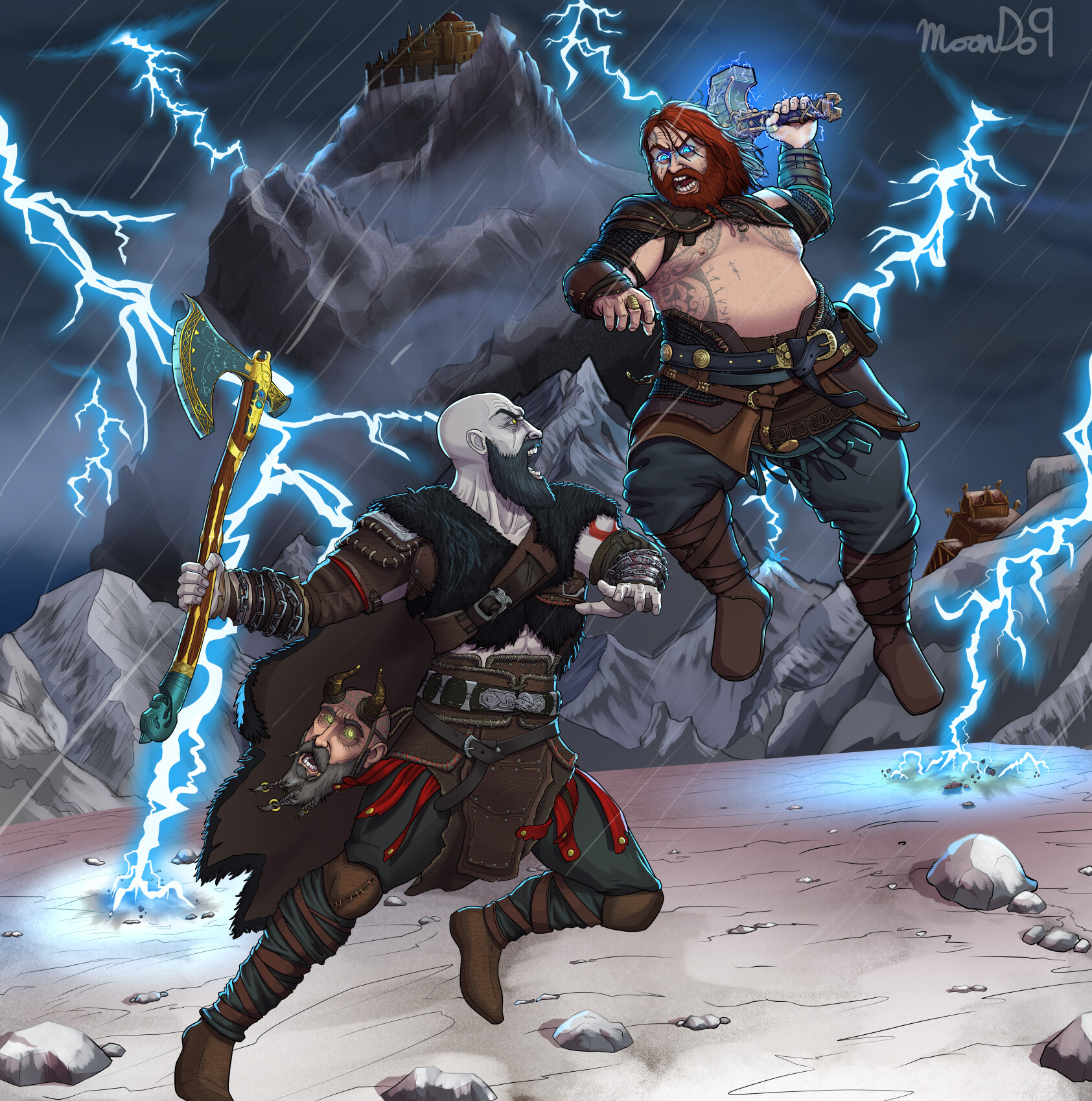 ArtStation - Kratos Vs Thor - Background