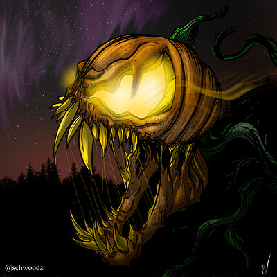 Christian woods pumpkin monster