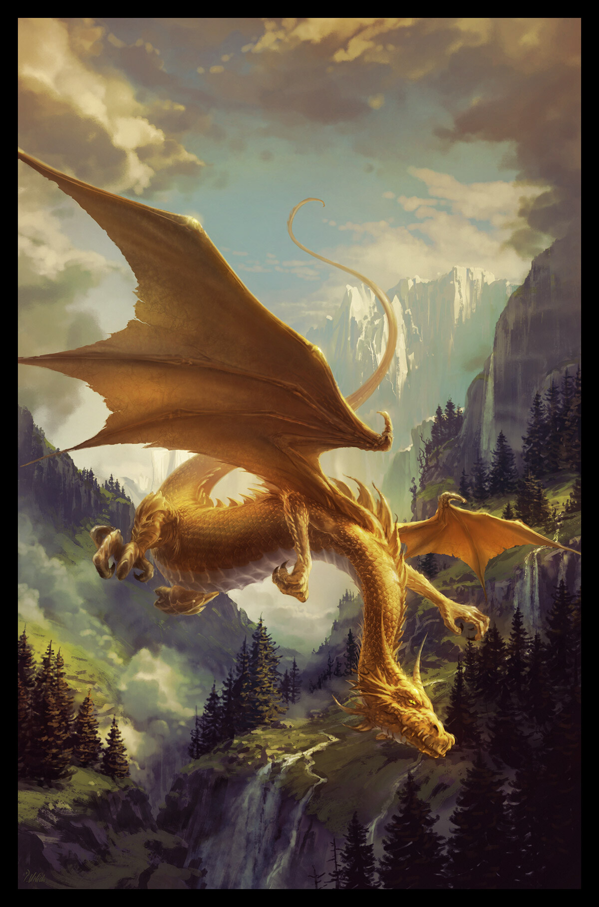 Philipp Urlich - Fantasy Artwork - Golden Dragon