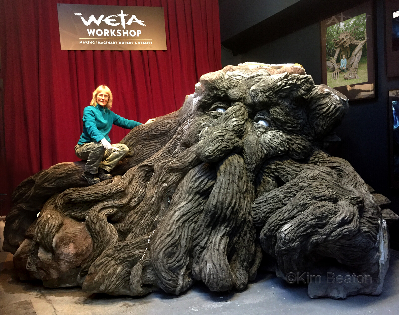 Tree man - Nearing completion. Waiting for his crown. On stage at Weta Workshop.