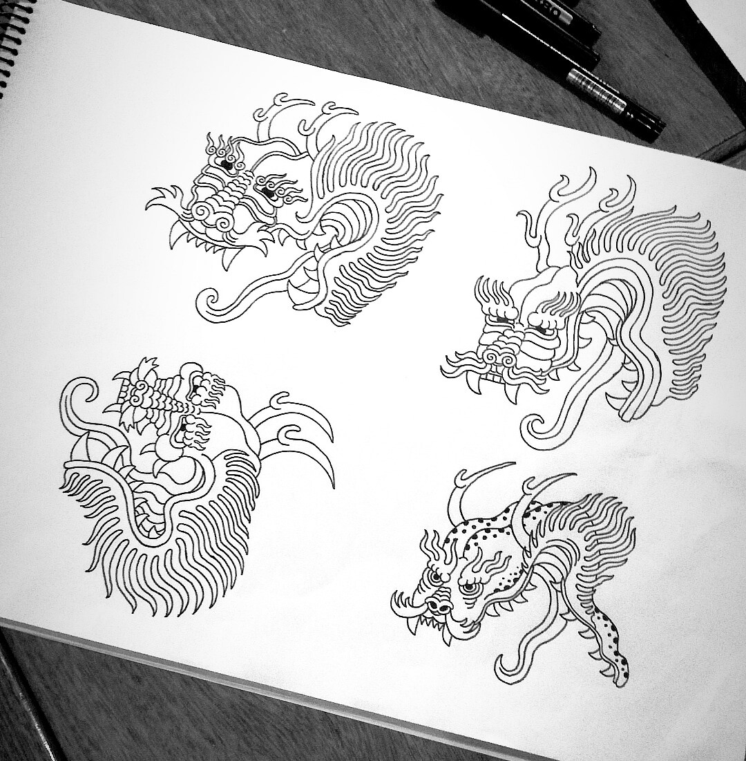 Dragon Tribal Tattoo - Etsy