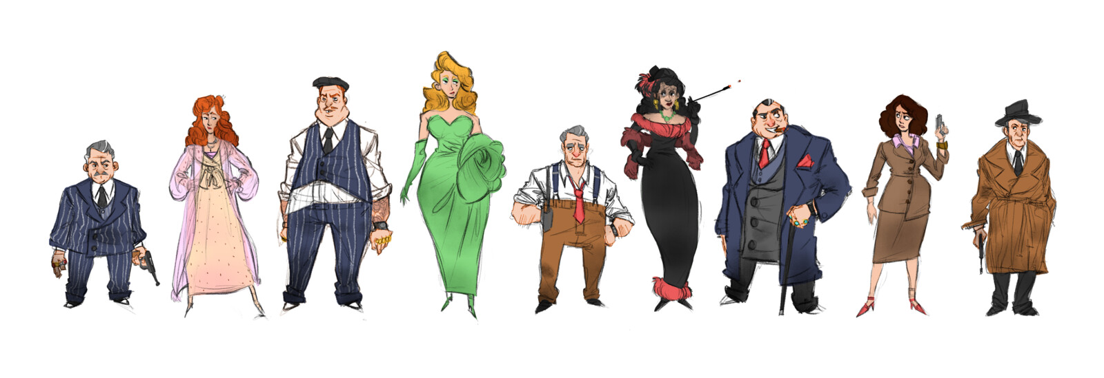 Line Up main characters (Colored Version)
