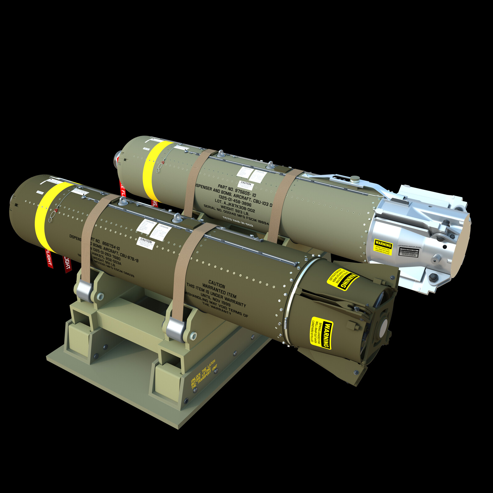 Edgar B CBU87 and CBU103 Combined Effects Munitions on platform