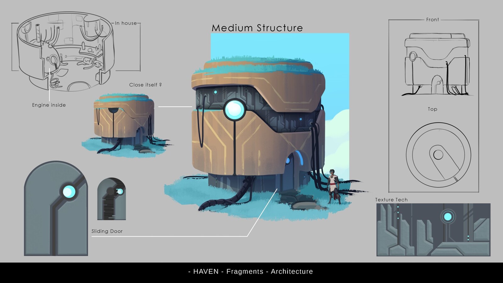 Simon made sketch of a mysterious technology and push the visual to create house structure