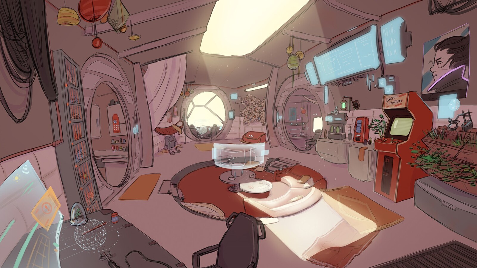 First interiour sketch based on the 3D placeholder