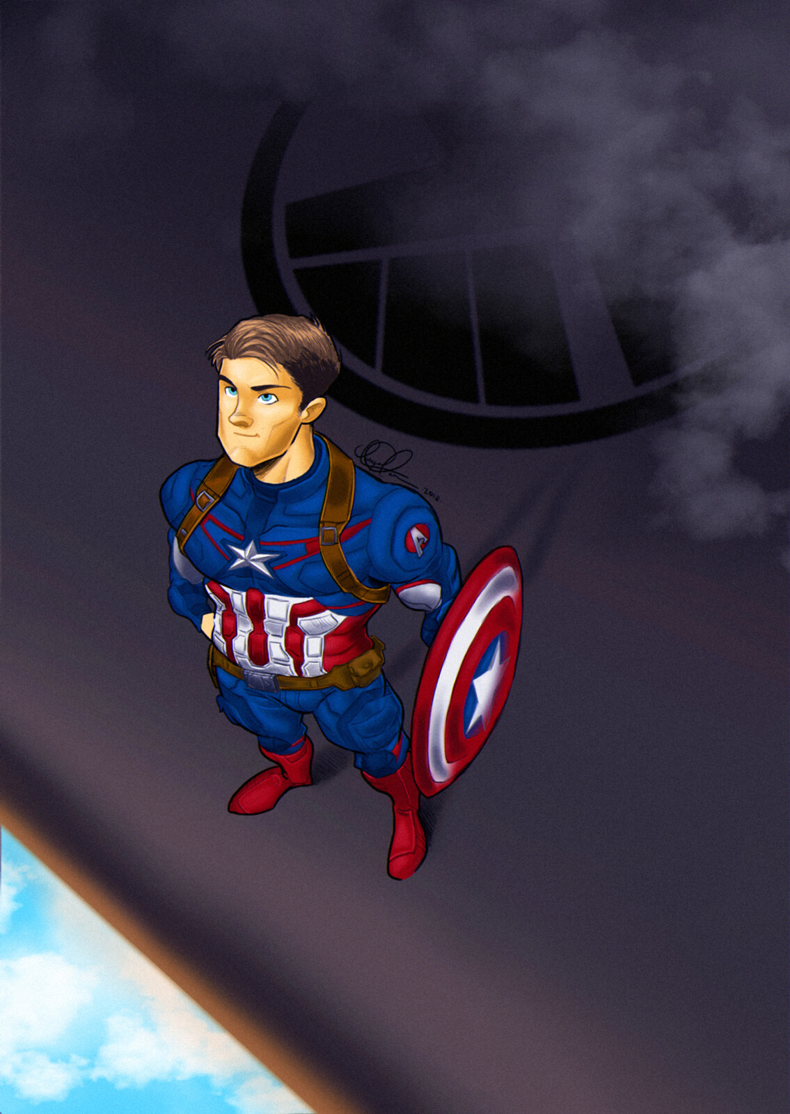Captain America in a S.H.I.E.L.D aircraft (2018)