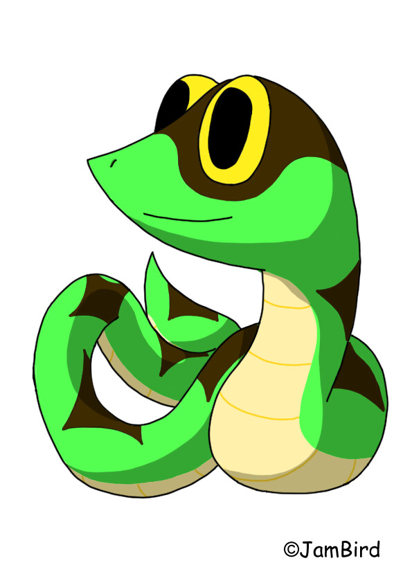 ArtStation - Green Cartoon Snake