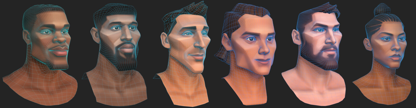Some of my head retopos