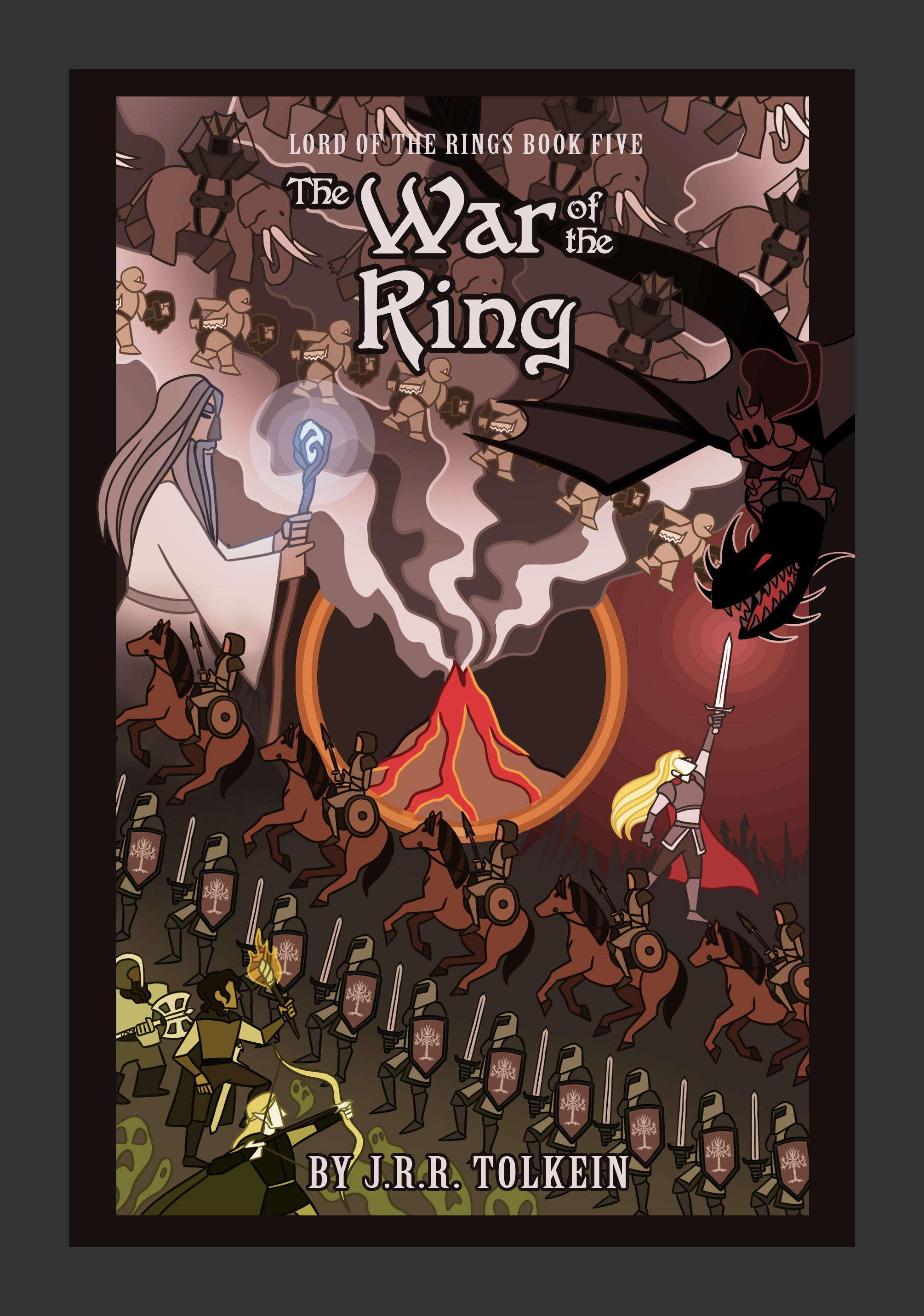 Cover for book five: The War of the Ring (first half of The Return of the King)