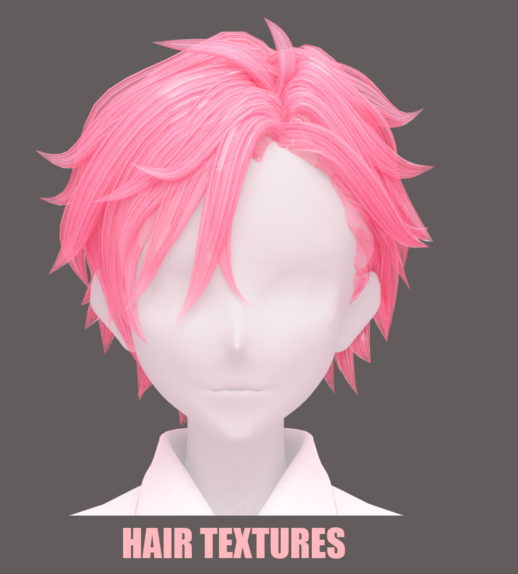 Anime Boy Hairstyles Pack -Blend Files 3D model