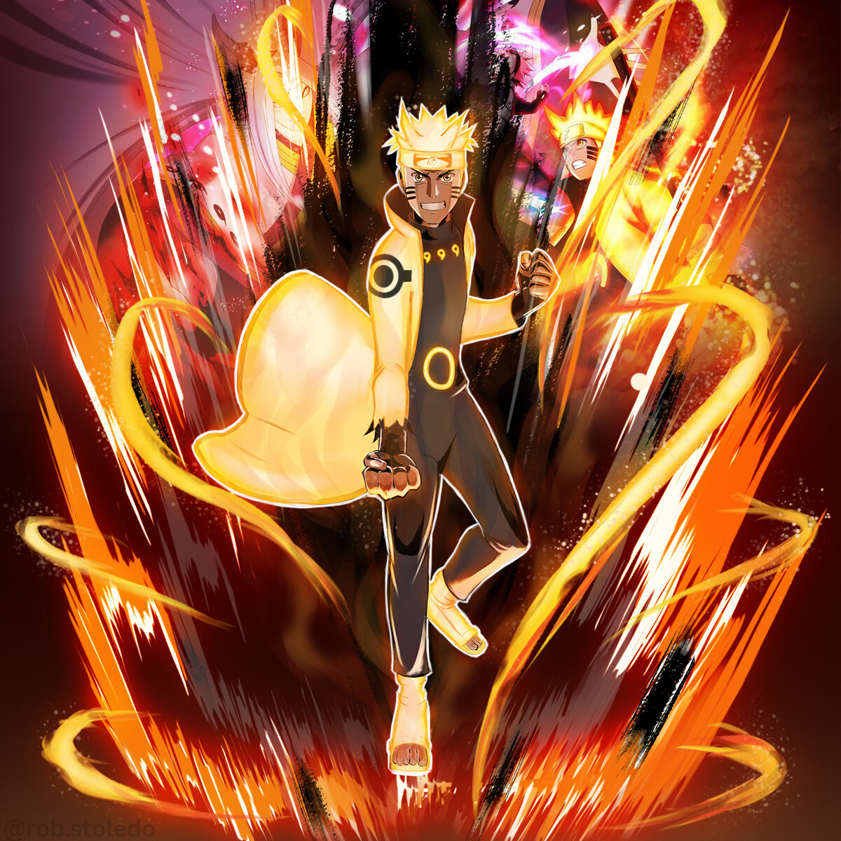 Drawing Naruto Shippuden Characters as Six Paths o by