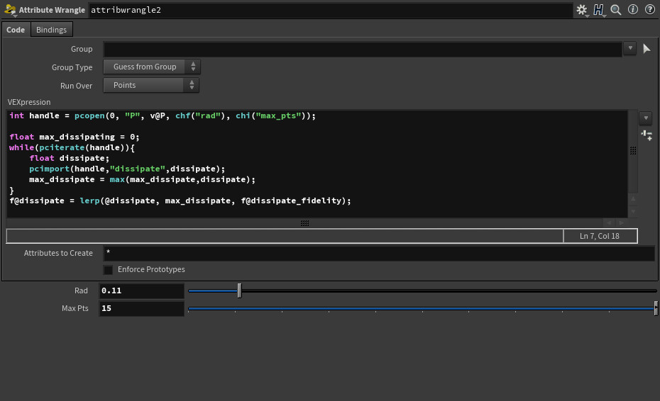 Code about dissipating FX