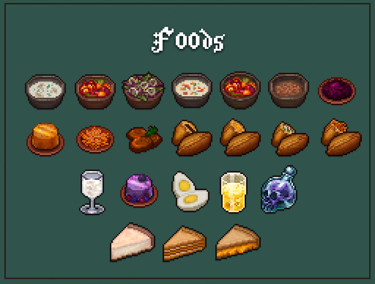ArtStation Graveyard Keeper DLC graphics ( Foods )