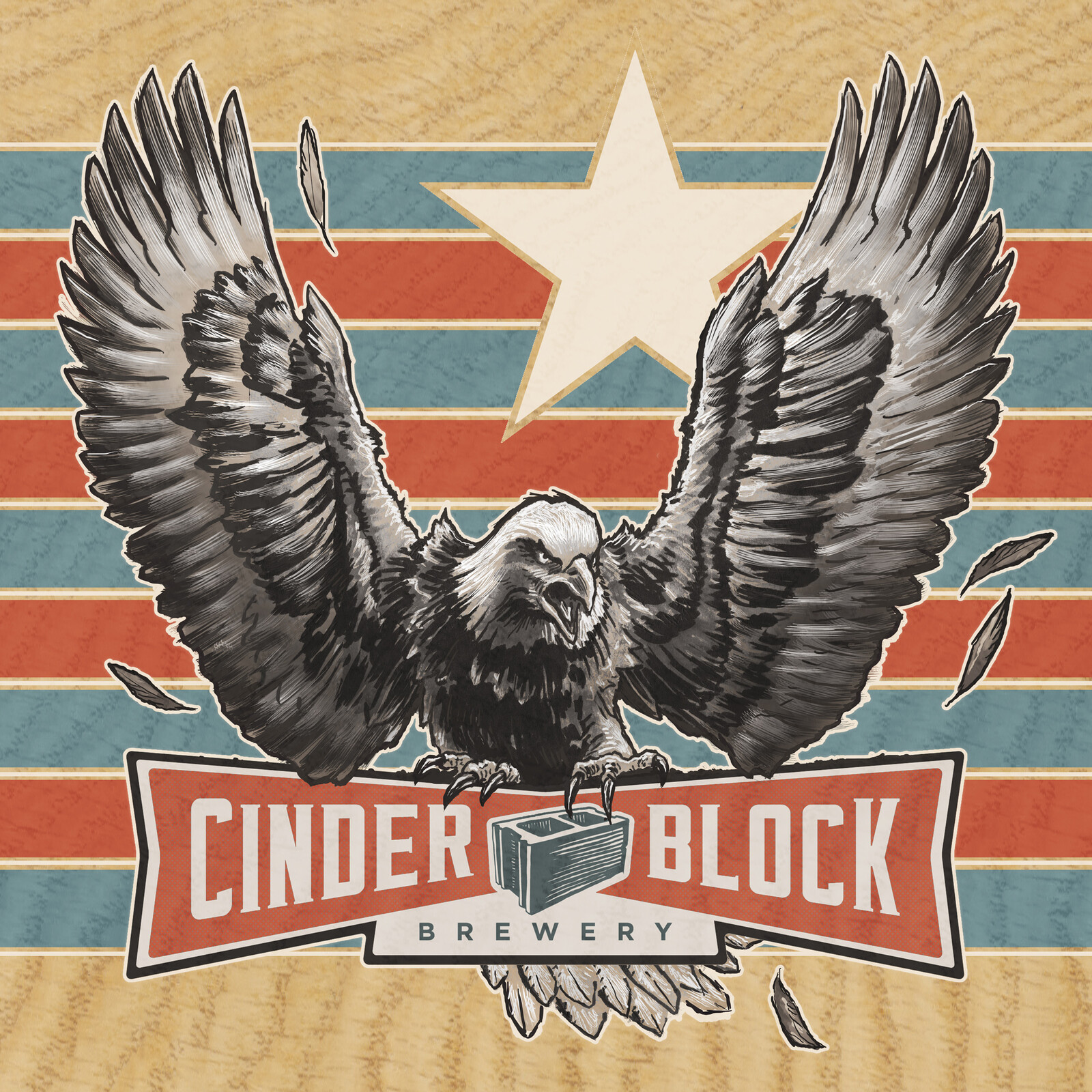 Cinder Block Brewery Eagle Motif