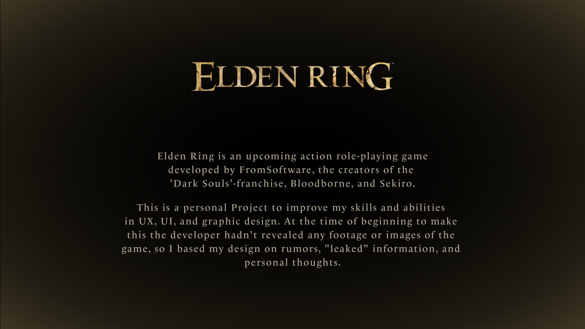 Joakim Hedman - Elden Ring UI/UX Concept