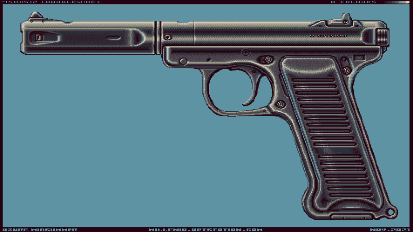Fallout: New Vegas .22 pistol redesign - pixel art