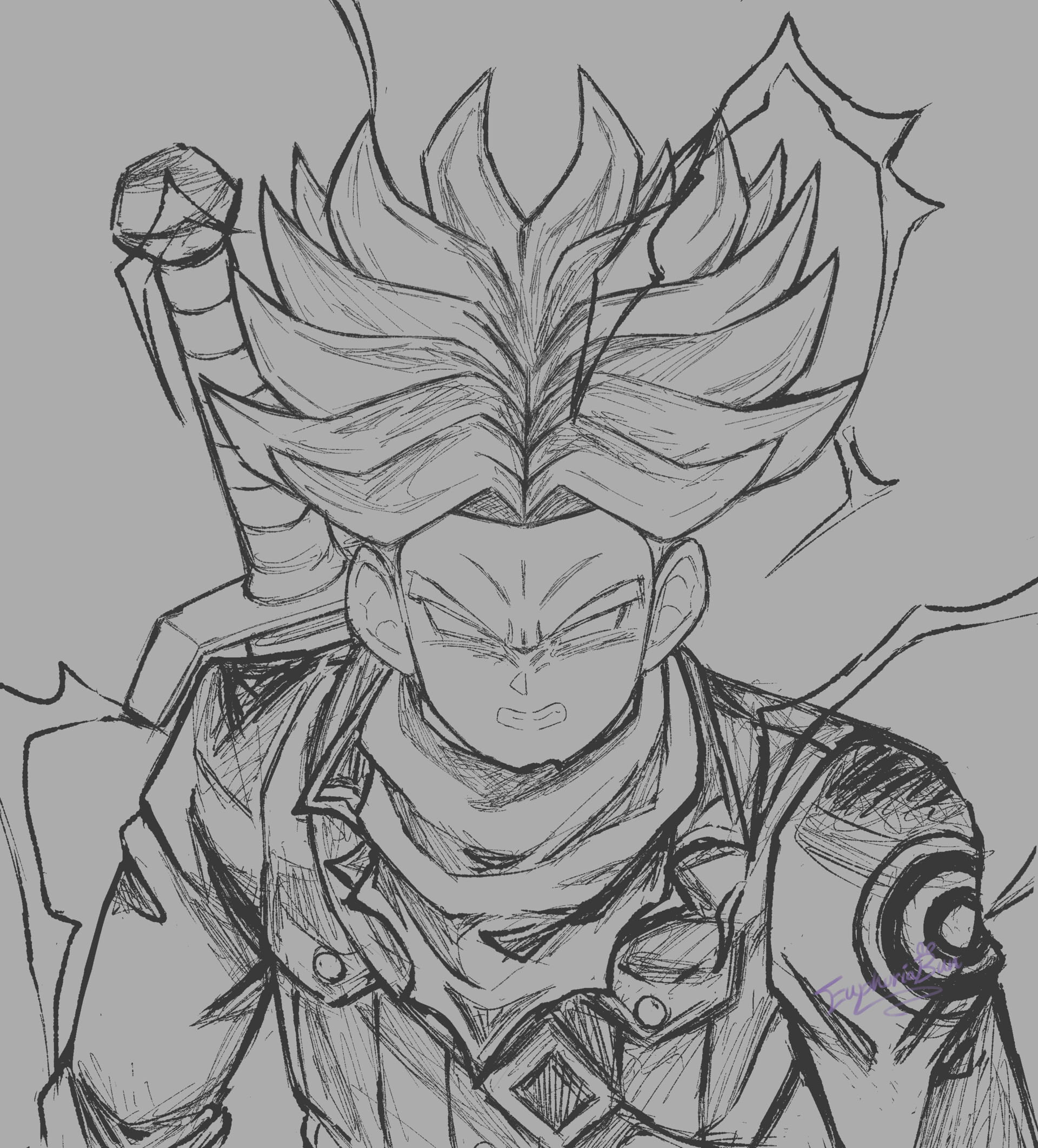 ArtStation Rage Trunks Sketch