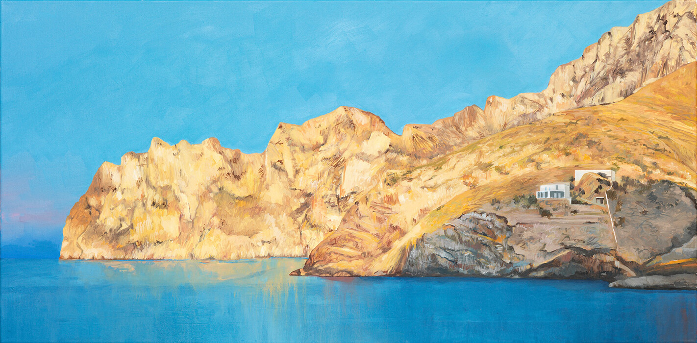 "Cala Sant Vicenç (crepúsculo)". 100x50cm. Oil on canvas.