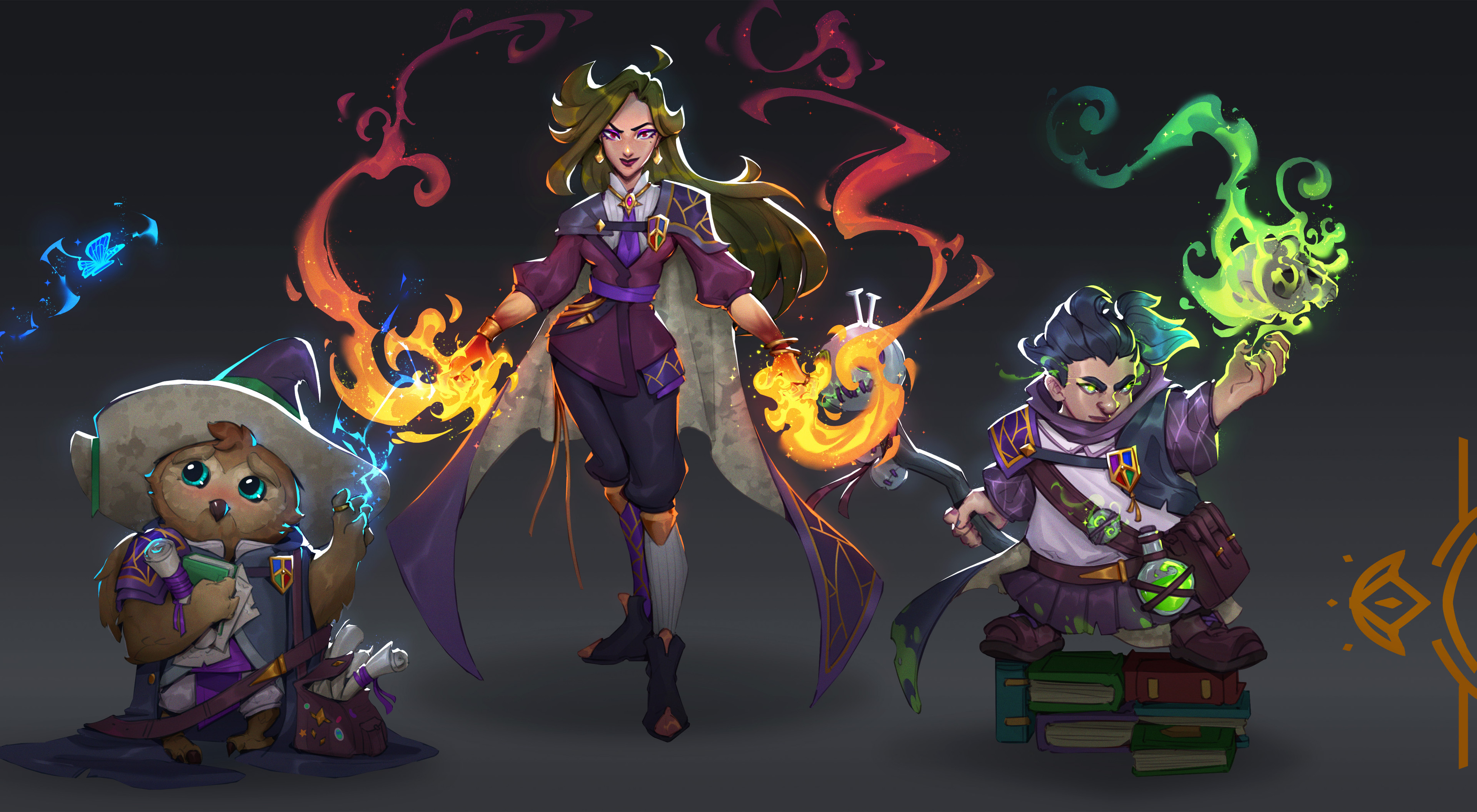 House ARCANE: Wizard, Sorceress, Warlock (Left to Right)