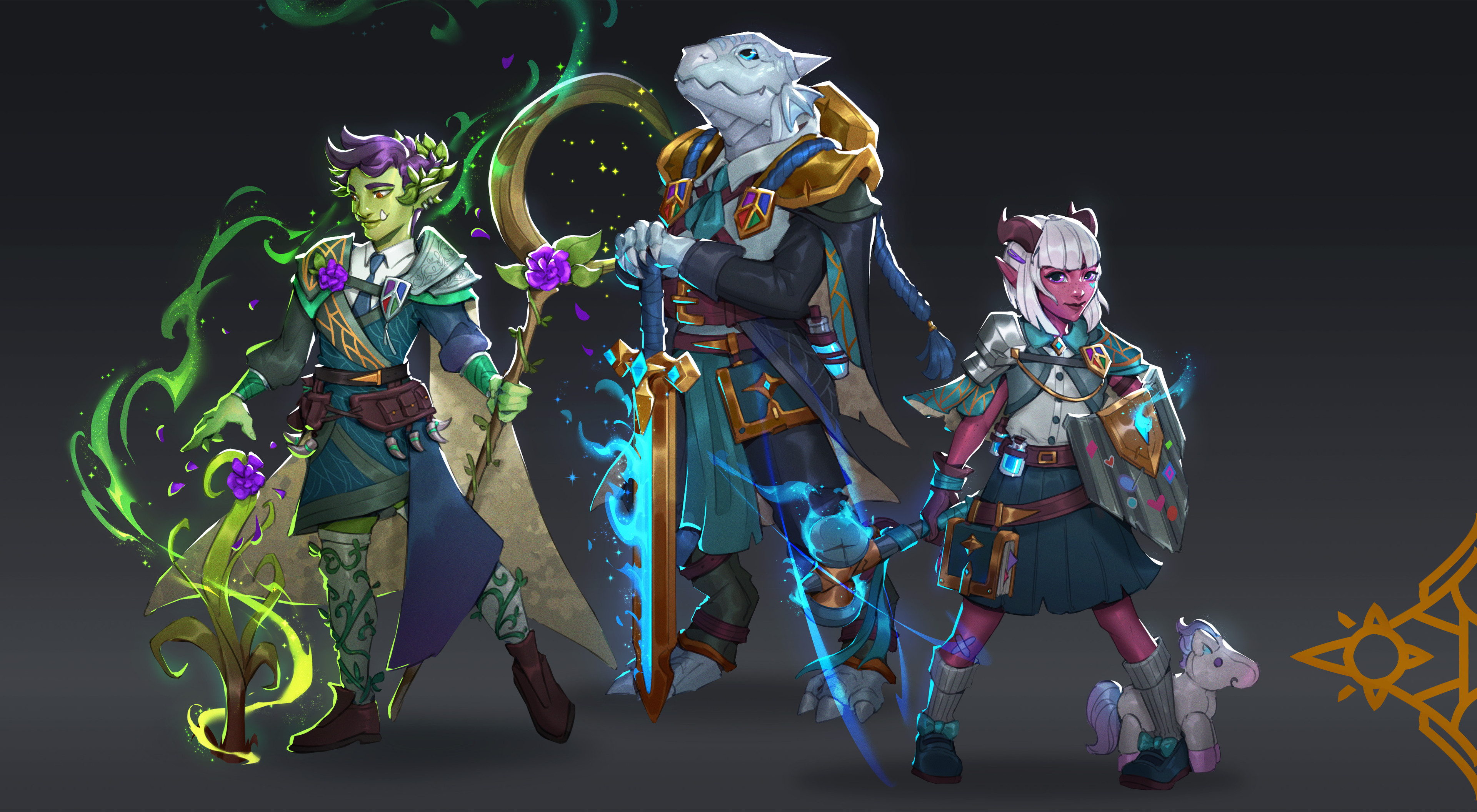 House DIVINE: Druid, Paladin, Cleric (Left to Right)