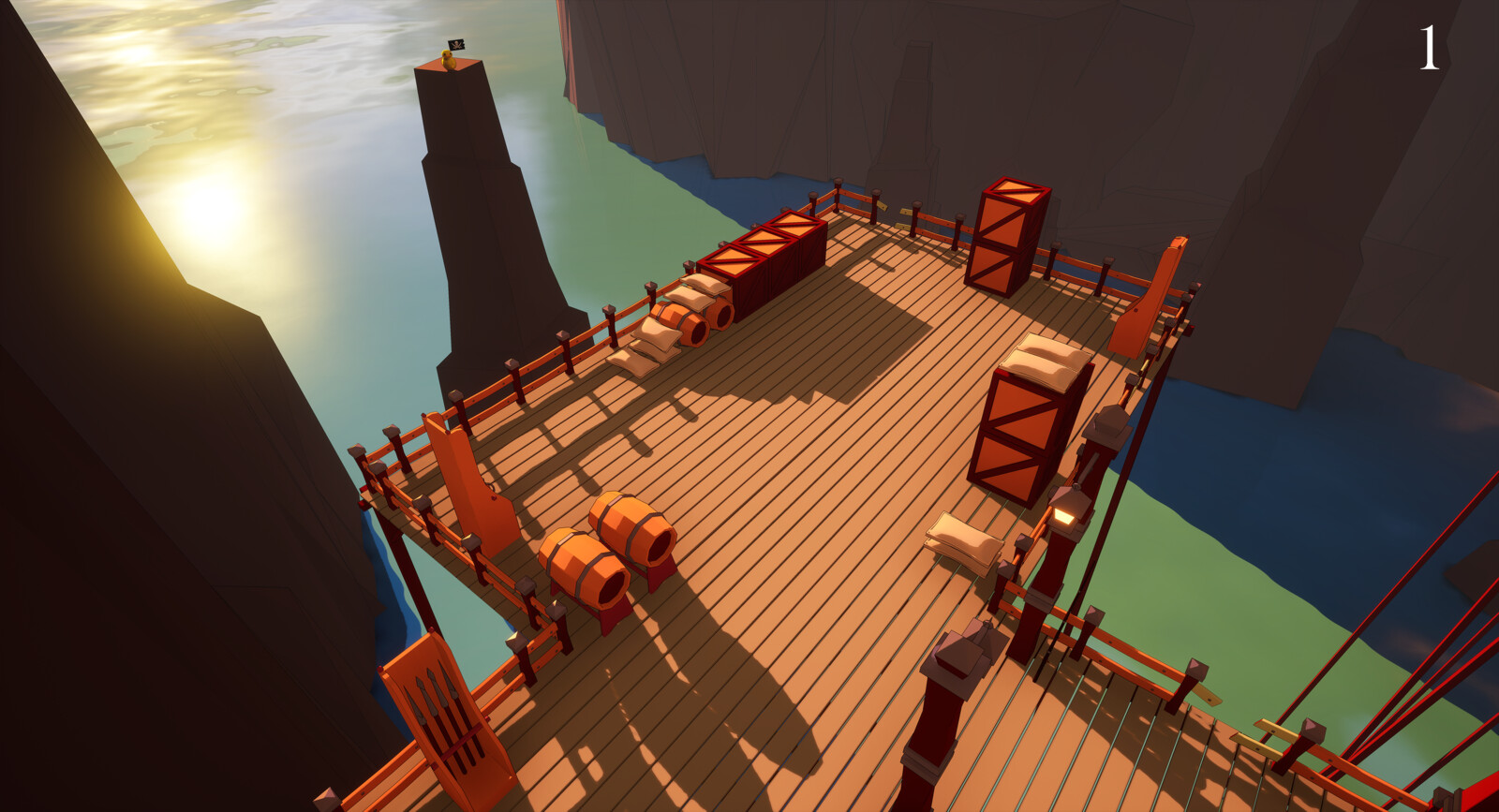 Final render of the beginning of the level