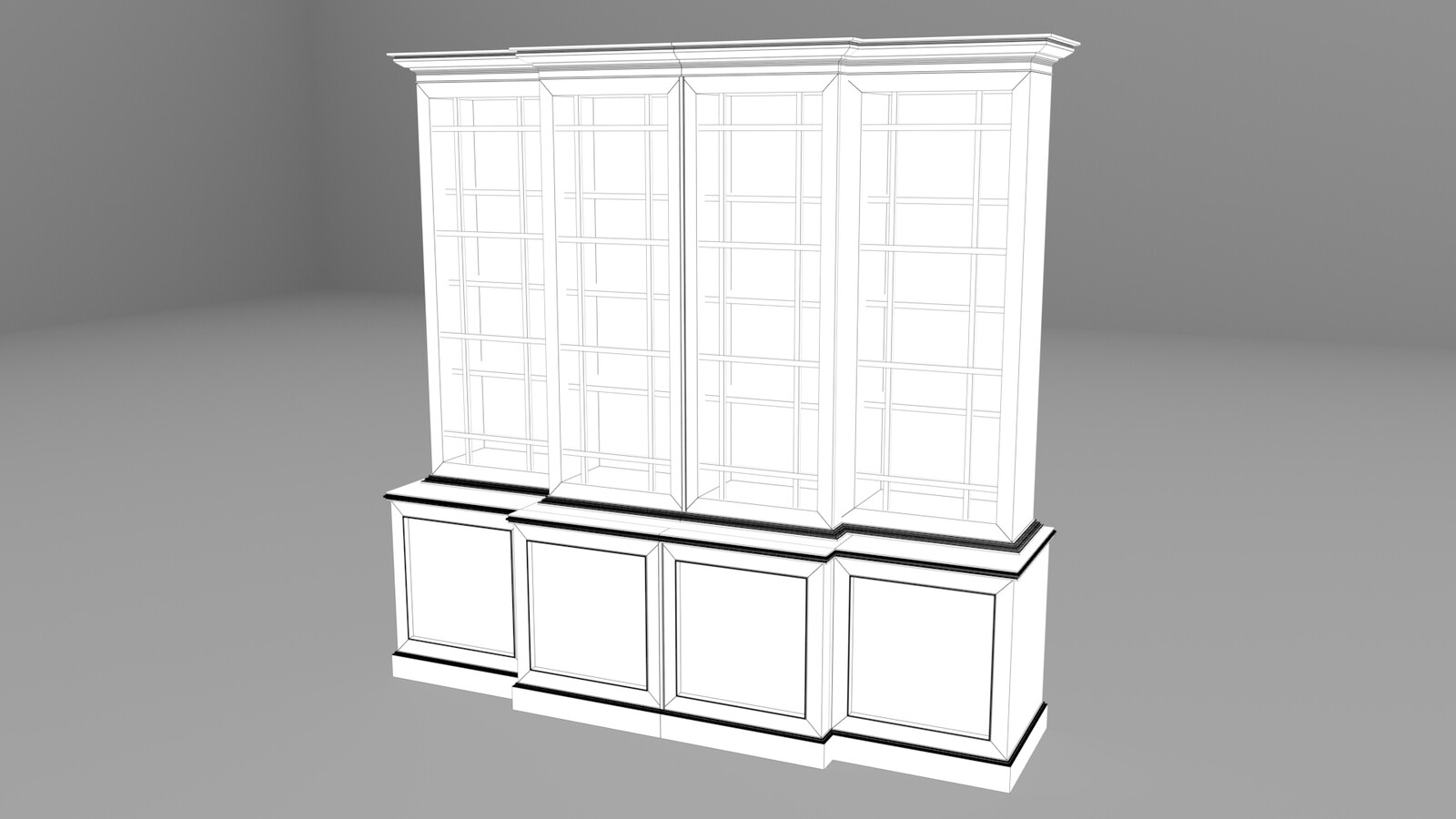 Wireframe render of the library #1