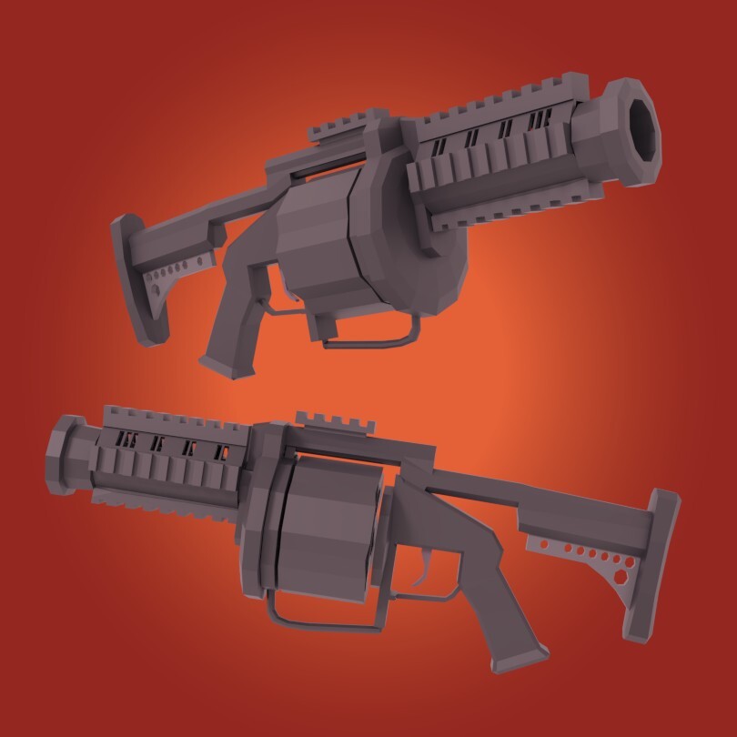 ArtStation - Lowpoly M32 Grenade Launcher