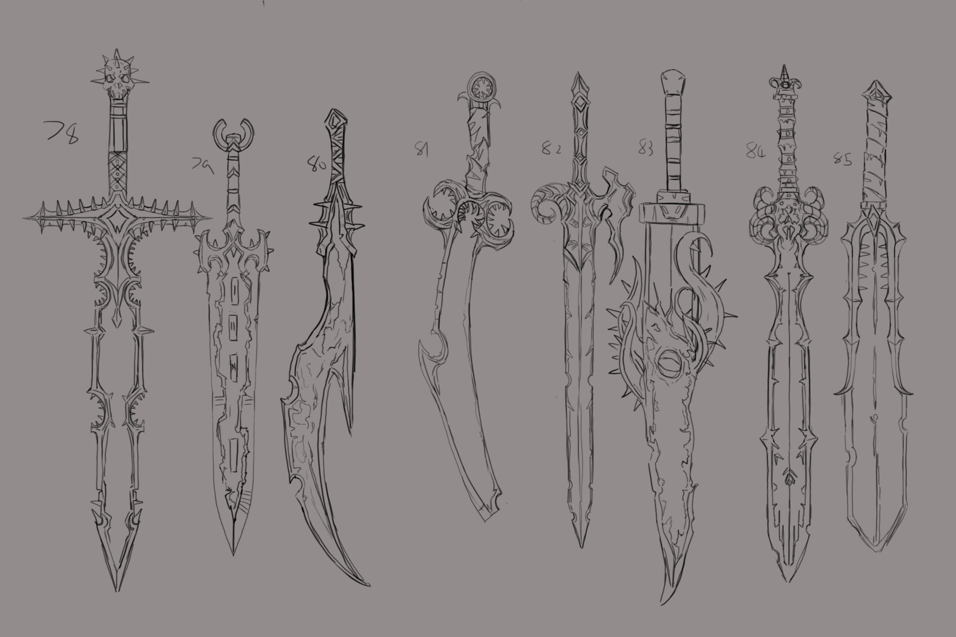 ArtStation - 100 demon axes and swords