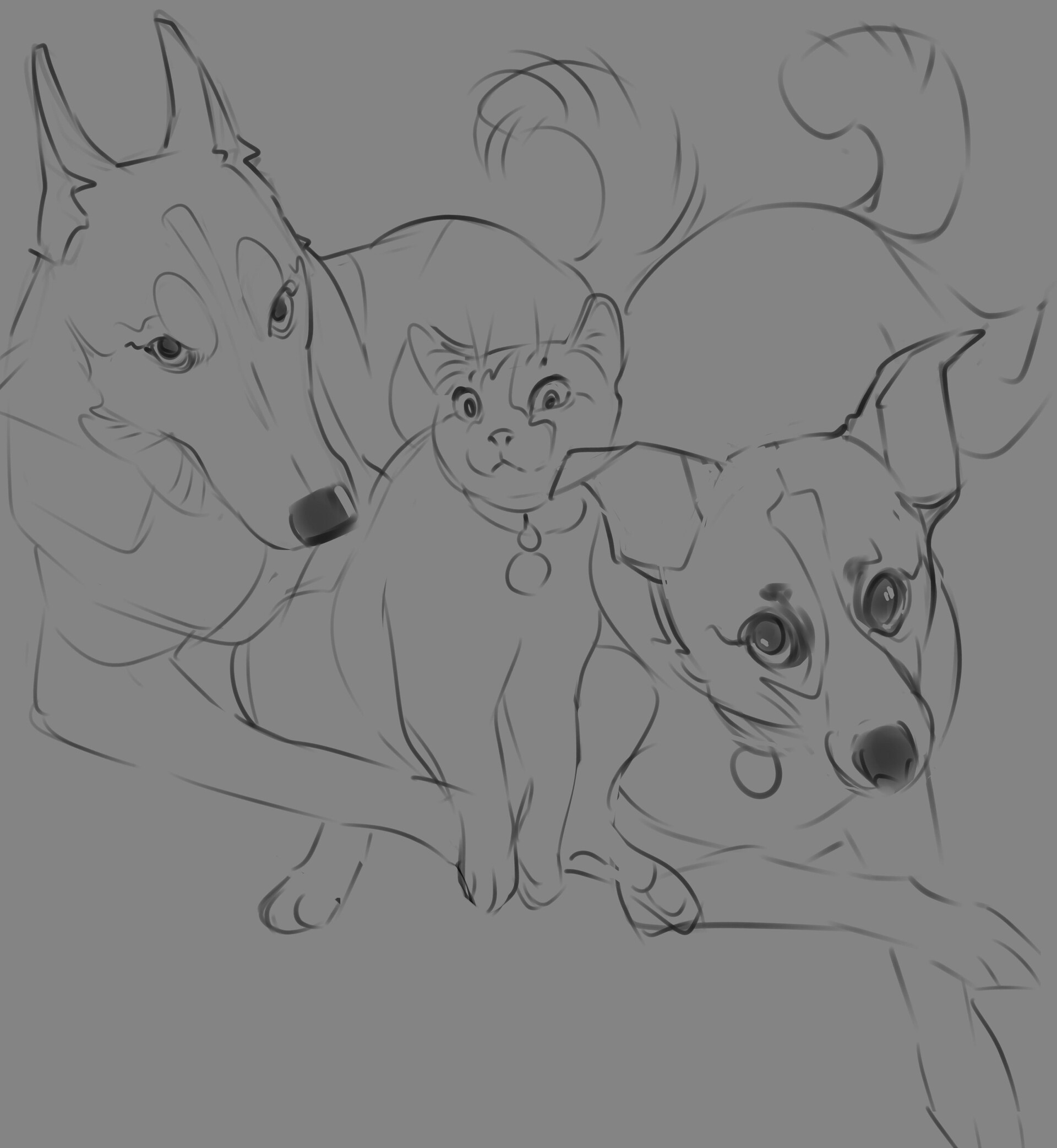 ArtStation - Friendly family/bratva assembled/pets art ...