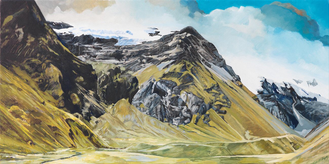 "Quebrada de los Cedros". Andes peruanos. 80x40cm. Oil on canvas.