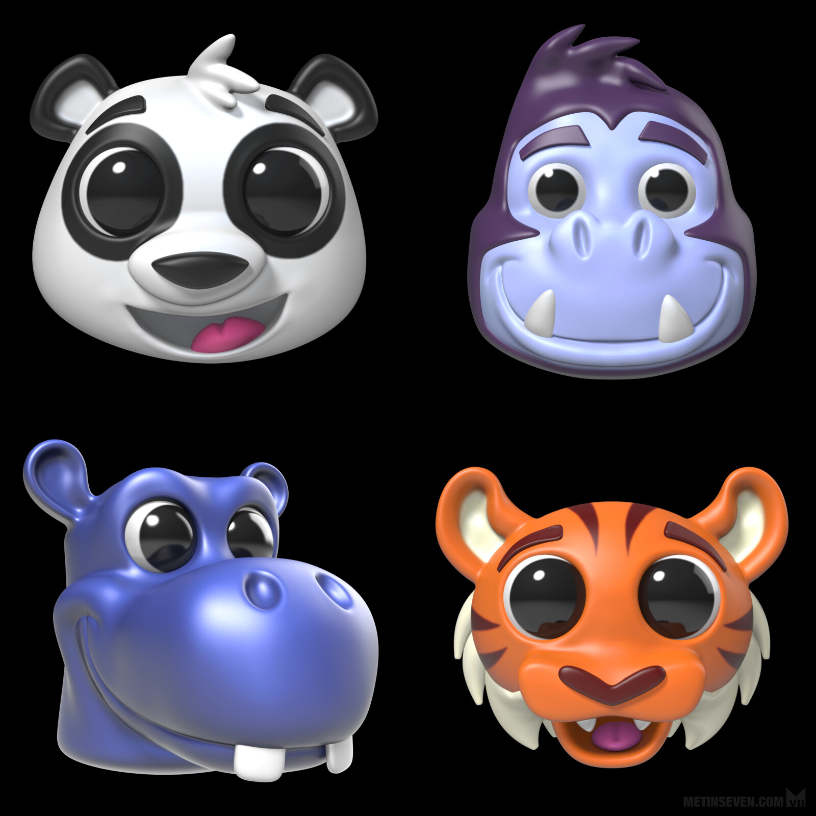 3D toy animal heads for a promotional kids collectibles campaign