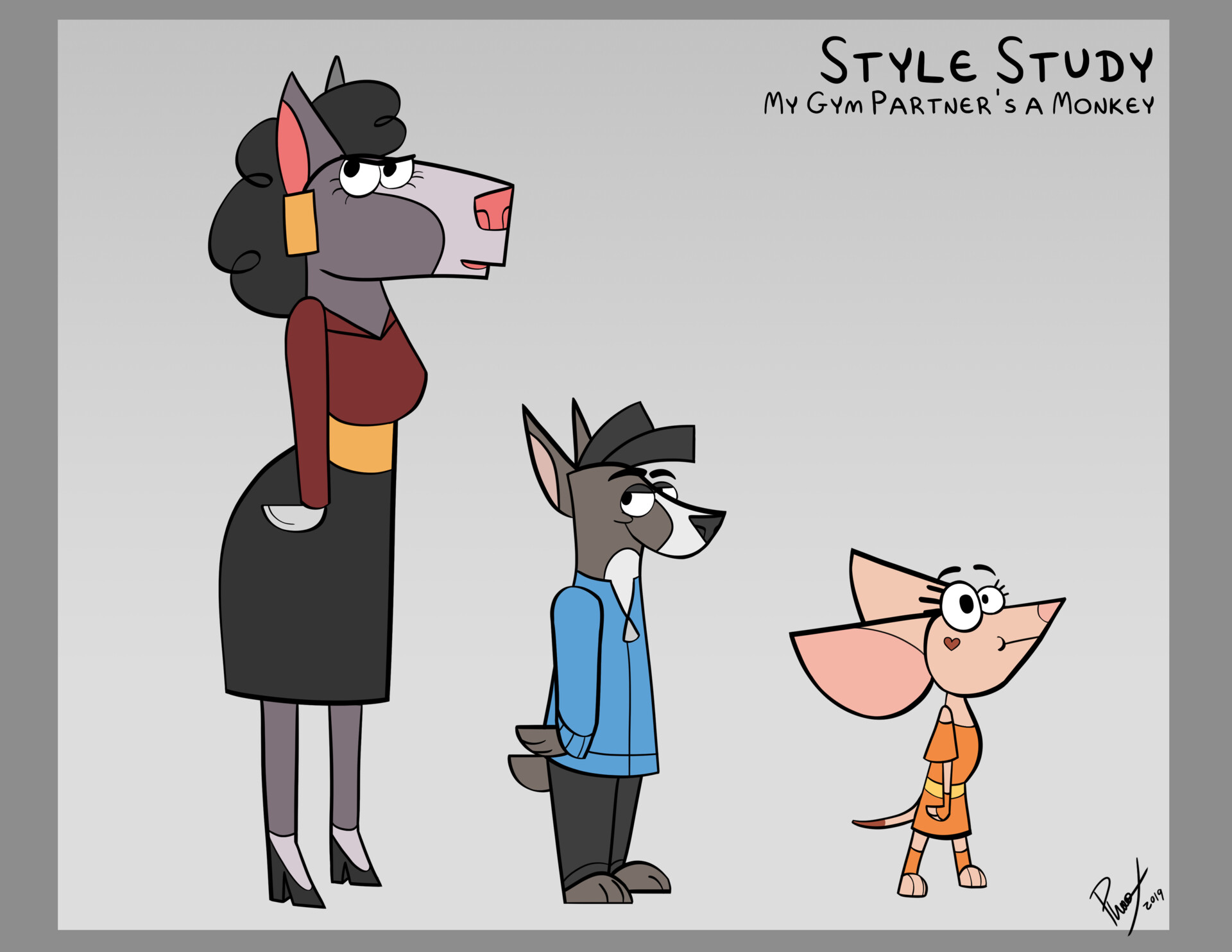 ArtStation My Gym Partner's a Monkey Style Study (Party Dogs)
