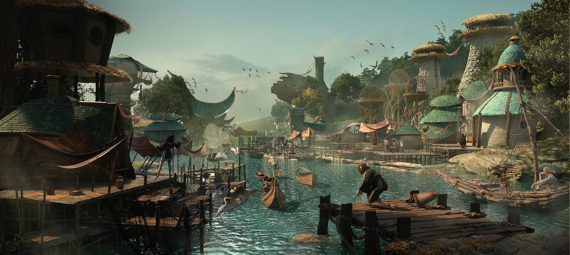 ArtStation Fishing village