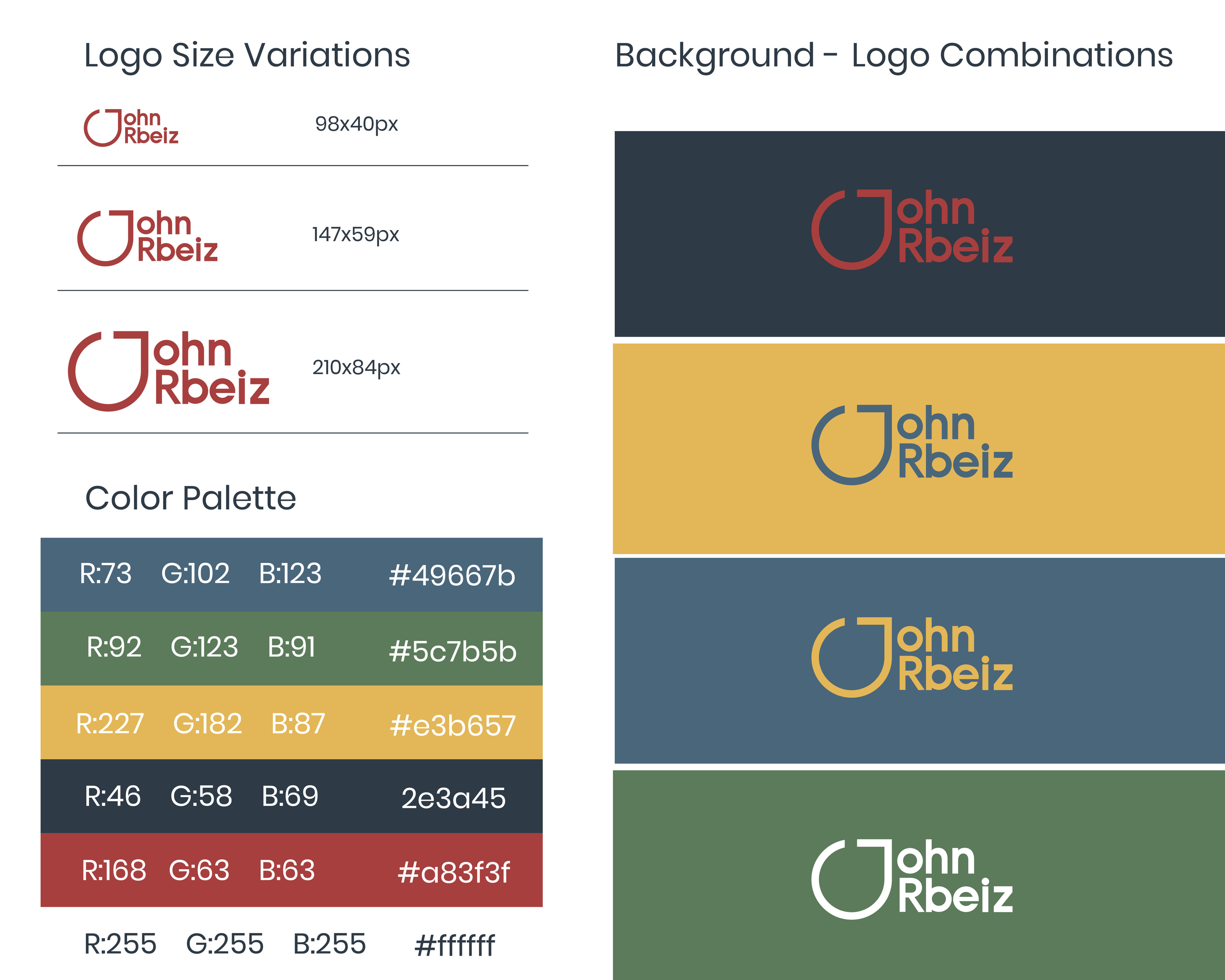 Brand colors and logo usage
John Rbeiz is specialized in low waste management.