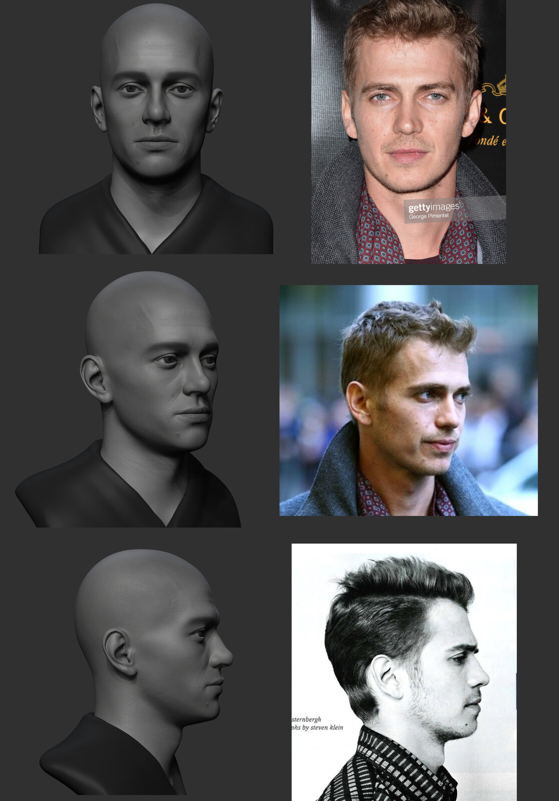 Comparing your model directly to the references always is a good option, this gives you a better perspective of the volumes and forms.