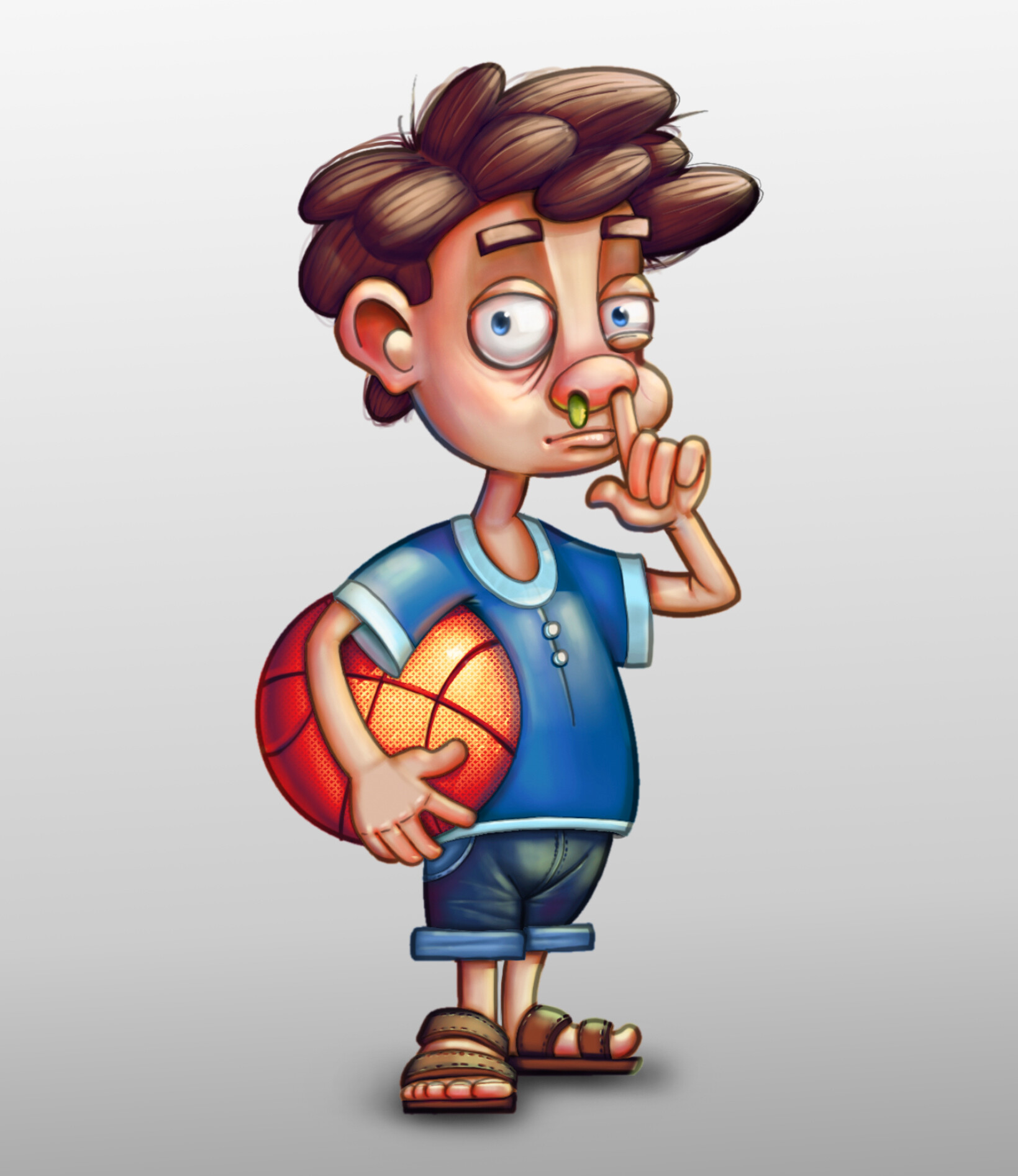 Kid Picking Nose Cartoon