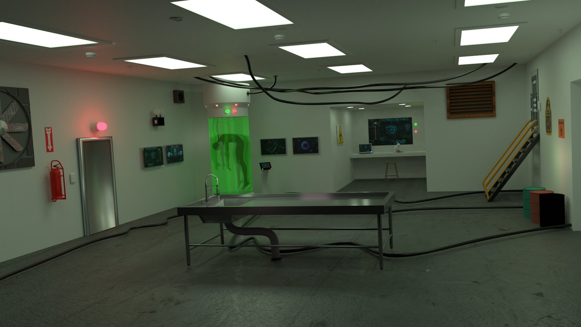 ArtStation Cloning Lab SciFi Scene