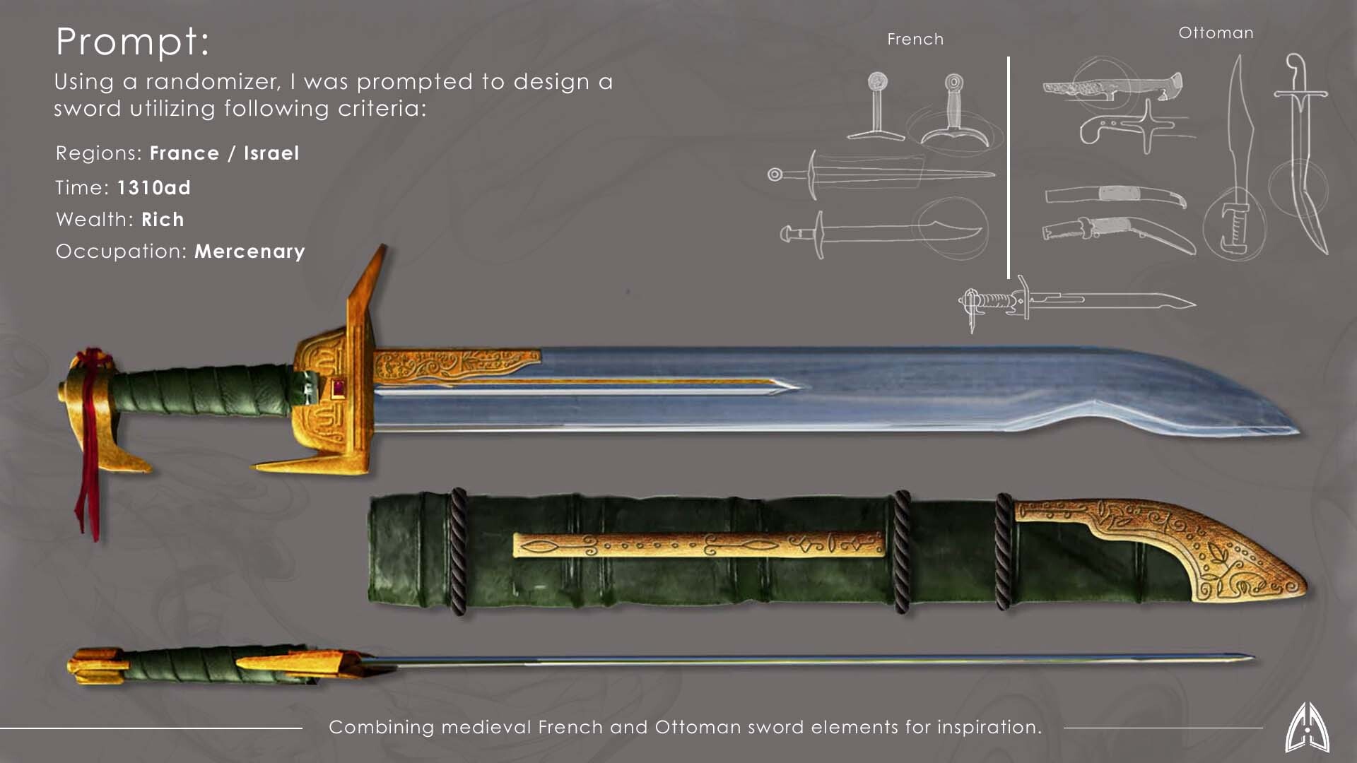 ArtStation French/Ottoman culture clash sword