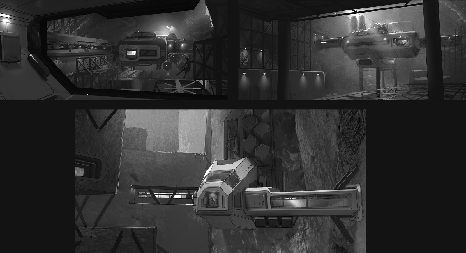 Inital mining area sketches
