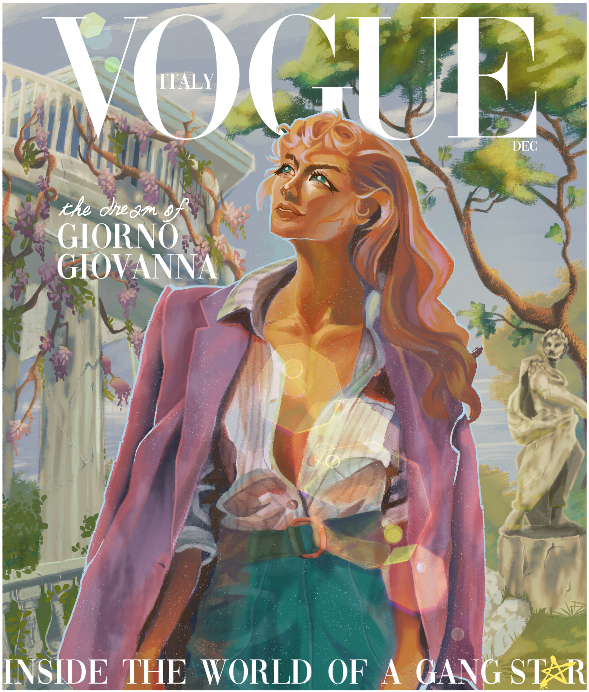 Fanart] Giorno Giovanna on the cover of Vogue : StardustCrusaders
