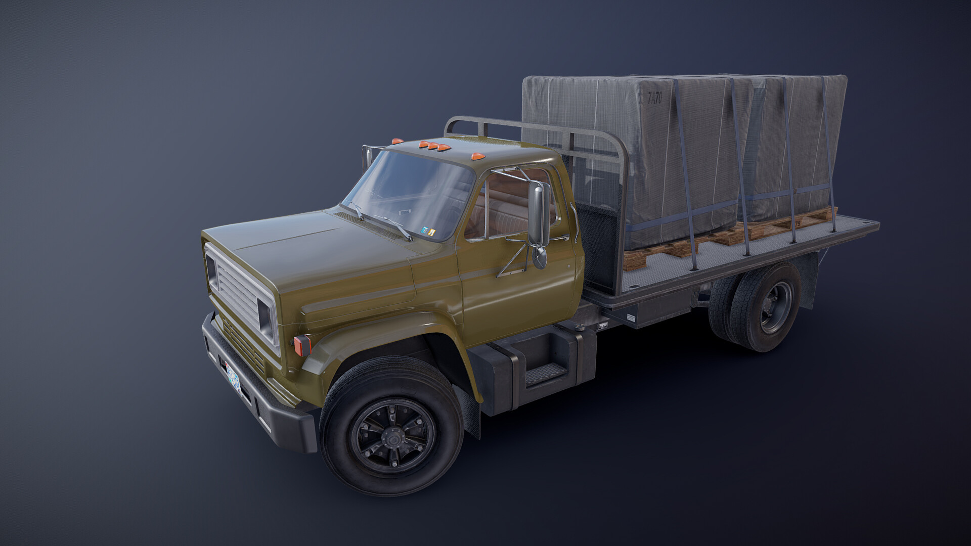 ArtStation Vintage flatbed truck