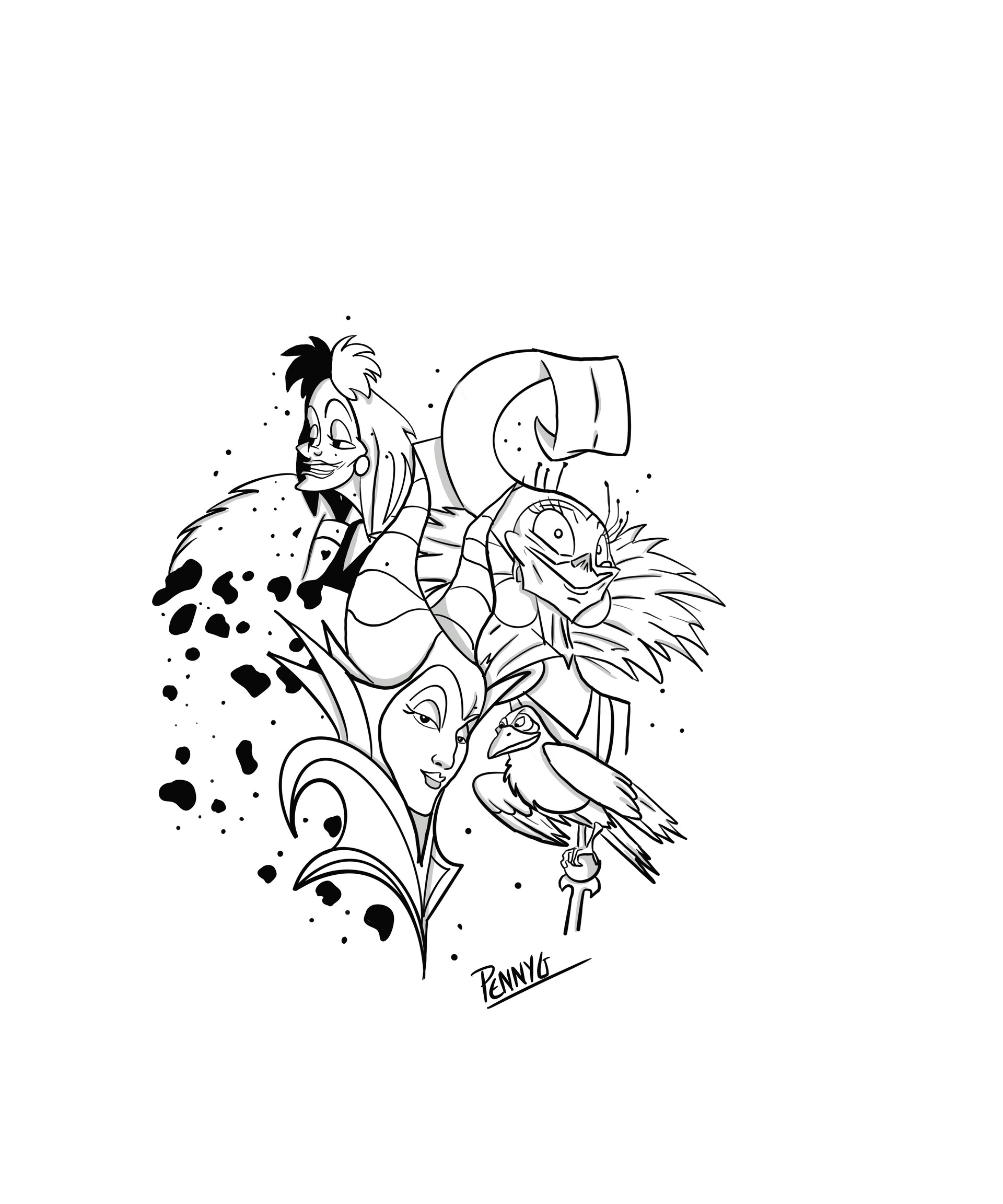 Disney Black and White Tattoo Ideas