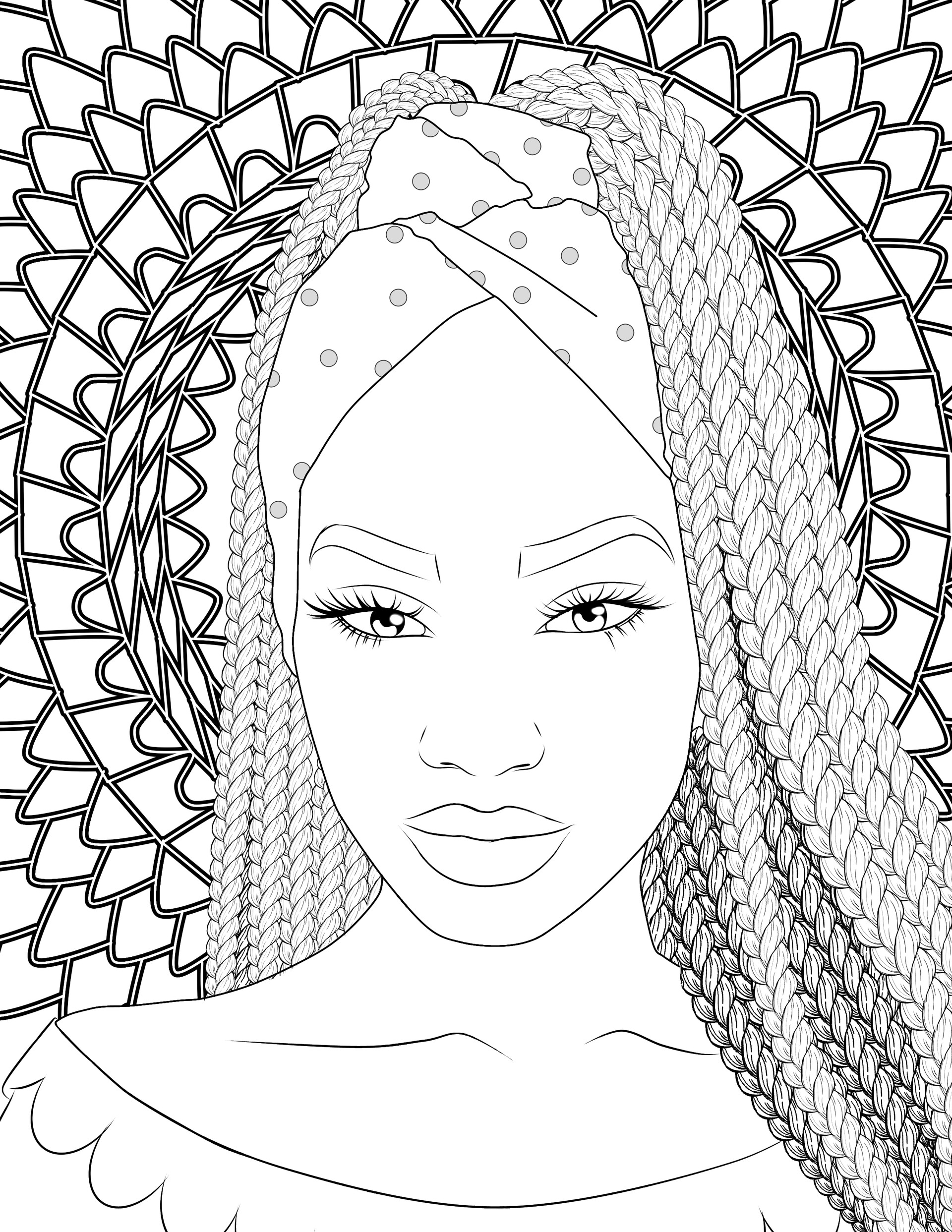 Realistic Black Girl Coloring Pages